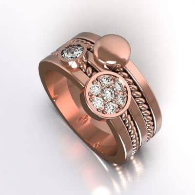 Asring A Star is Shining met Swarovski zirkonia’s, roségoud