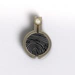 Ashanger vingerafdruk rond zirkonia, bicolor (geelgoud/zilver)
