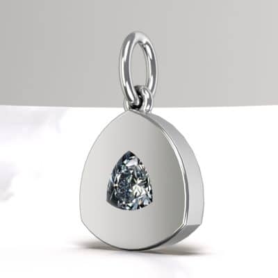 Ashanger Driehoek bol met Swarovski zirkonia, zilver