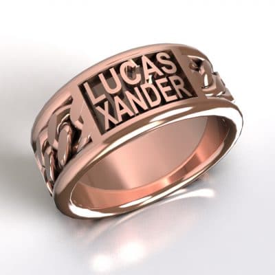 Tekst-/naamring Lucas/Xander Buddha-serie, roségoud