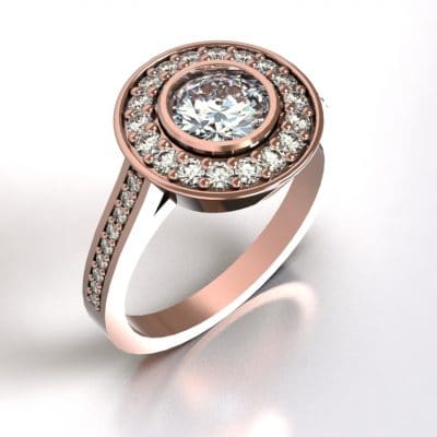 Asring Lady Di met Swarovski zirkonia’s, roségoud