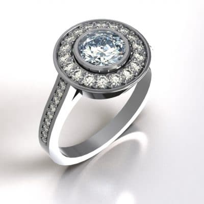 Asring Lady Di met Swarovski zirkonia’s, witgoud