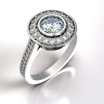 Asring Lady Di met Swarovski zirkonia’s, zilver