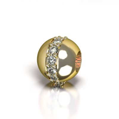 Asbedel Pandora met Swarovski zirkonia’s, geelgoud