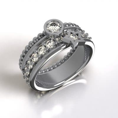 Asring A star is born met Swarovski zirkonia’s, zilver