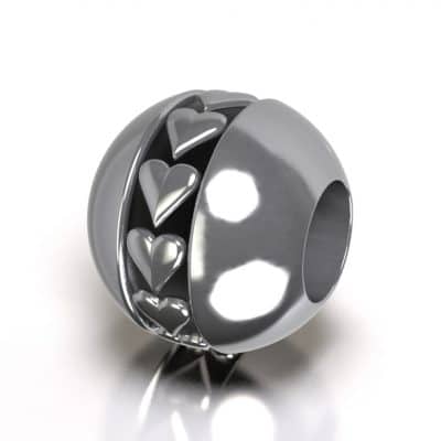 Asbedel Pandora hart, zilver