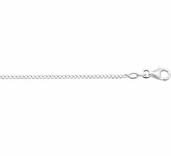 Collier Gourmet 1.4 mm 45 cm, witgoud