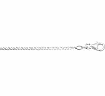 Collier Gourmet 1.7 mm 50 cm, witgoud