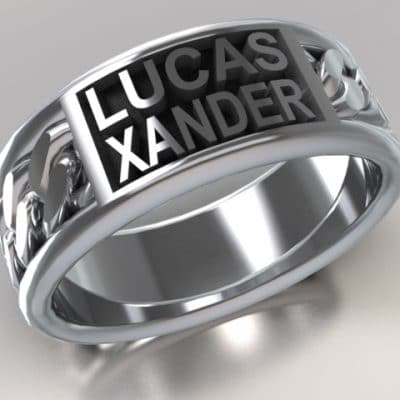 Tekst-/naamring Lucas/Xander Buddha-serie, zilver