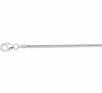 Collier Slang rond 1.2 mm 42 cm, witgoud