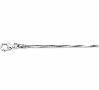 Collier Slang rond 1.4 mm 50 cm, witgoud