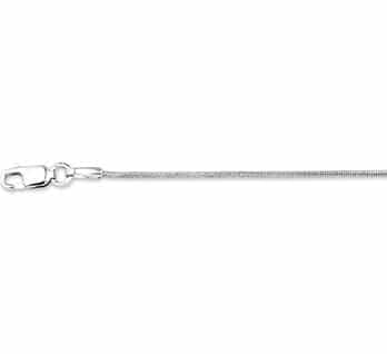 Collier Slang rond 1.1 mm 45 cm, witgoud