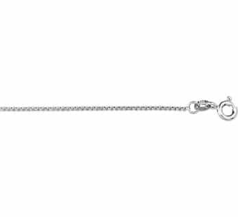 Collier Venetiaans 1.1 mm 45 cm, witgoud