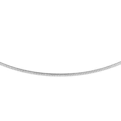Collier Omega rond 1.1 mm 45 cm, witgoud