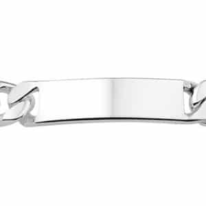 As graveerarmband gourmet met plaat 12 mm, zilver