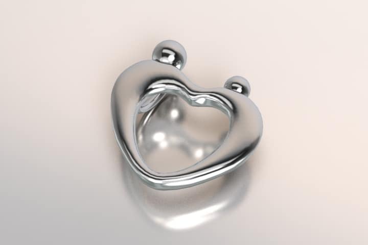 zilveren hanger hartvormig voor moeder en tiener