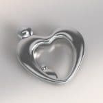 Zilveren hanger hart vormig met een baby erin