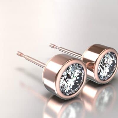 Asoorbellen Swarovski zirkonia, roségoud