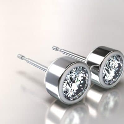 Asoorbellen Swarovski zirkonia, witgoud