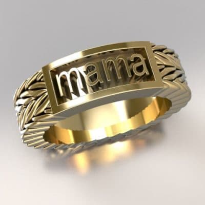 Tekst-/naamring Vossenstaart Mama ANOUK-serie, geelgoud