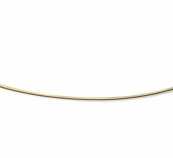 Collier Omega rond 1.1 mm 42 + 3 cm, geelgoud