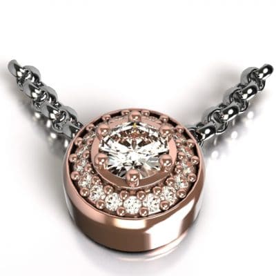 Ashanger On the way around the world met Swarovski zirkonia, roségoud