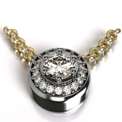 Ashanger On the way around the world met Swarovski zirkonia, witgoud