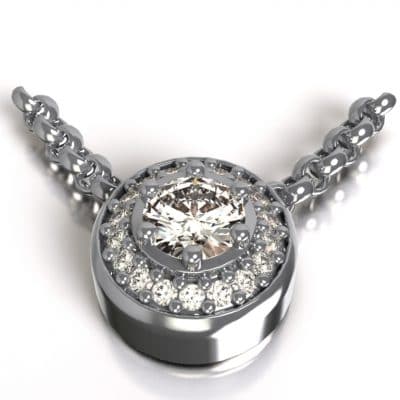 Ashanger On the way around the world met Swarovski zirkonia, zilver