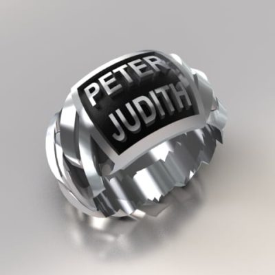 Tekst-/naamring Peter/Judith Buddha-serie, zilver