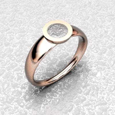 Asring Rond met zichtbare as, roségoud