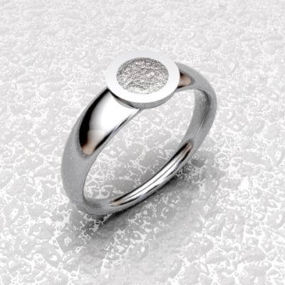 Asring Rond met zichtbare as, zilver