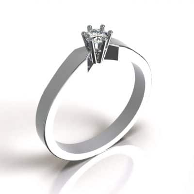 Asring Solitair Crown klassiek, zilver