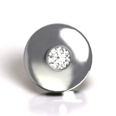 Ashanger Rond dicht met Swarovski zirkonia, zilver