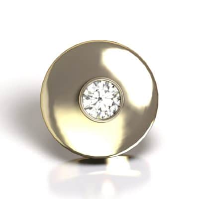 Ashanger Rond dicht met Swarovski zirkonia, geelgoud