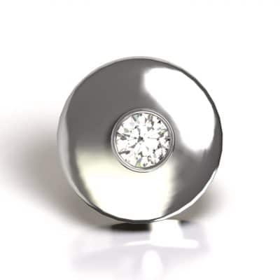 Ashanger Rond dicht met Swarovski zirkonia, witgoud