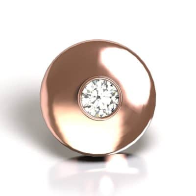 Ashanger Rond dicht met Swarovski zirkonia, roségoud