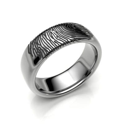 Asring vingerafdruk bol breed, zilver