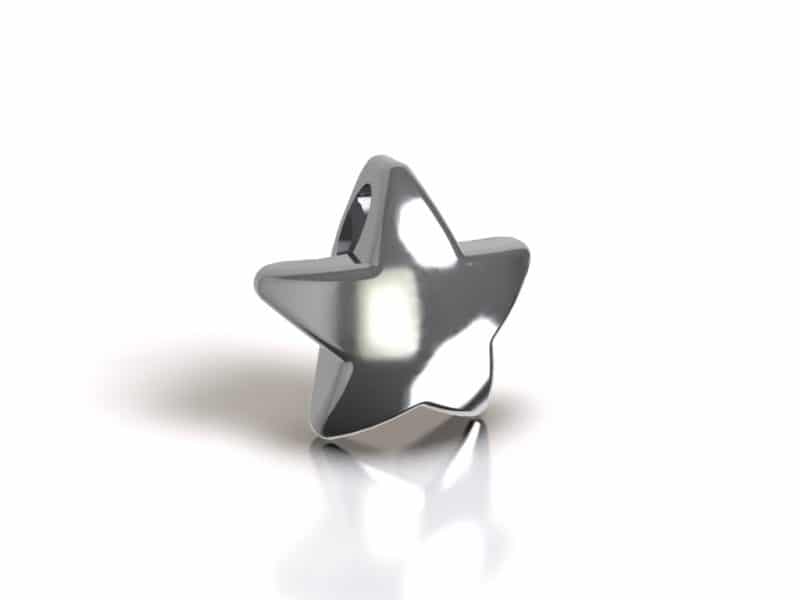Zilveren ashanger in de vorm van een sterk met ruimte voor een collier, foto 1