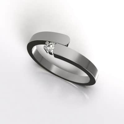 Asring Glad slag met Swarovski zirkonia, witgoud