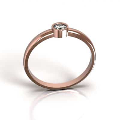 Asring Solitair O met 3,5 mm Swarovski zirkonia, roségoud