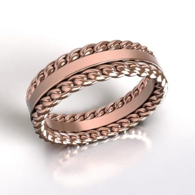 Asring Gourmet smal met vierkante binnenring Buddha-serie, roségoud