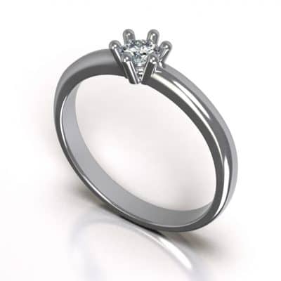 Asring Solitair Crown klein, zilver