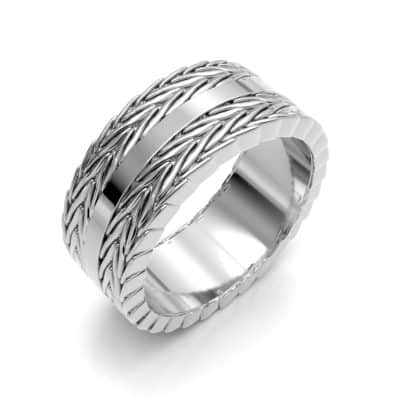 Asring Vossenstaart breed met vierkante binnenring Buddha-serie, zilver