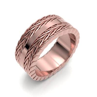 Asring Vossenstaart breed met vierkante binnenring Buddha-serie, roségoud