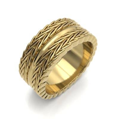 Asring Vossenstaart breed met ronde binnenring Buddha-serie, geelgoud