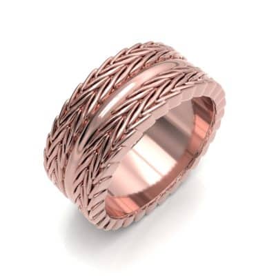 Asring Vossenstaart breed met ronde binnenring Buddha-serie, roségoud