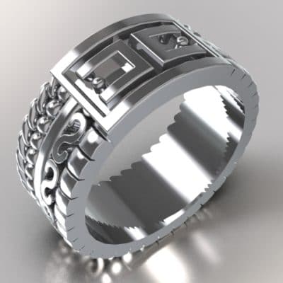 Fantasie ring verschillende banden ANOUK-serie, zilver