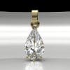 Geelgouden ashanger met peervorm zirkonia wit