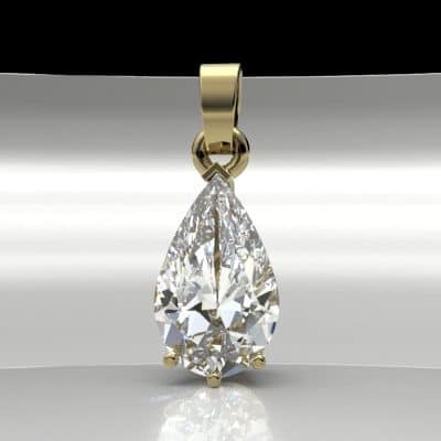 Ashanger Swarovski zirkonia wit in peervorm, geelgoud