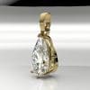 Geelgouden ashanger met peervorm zirkonia wit